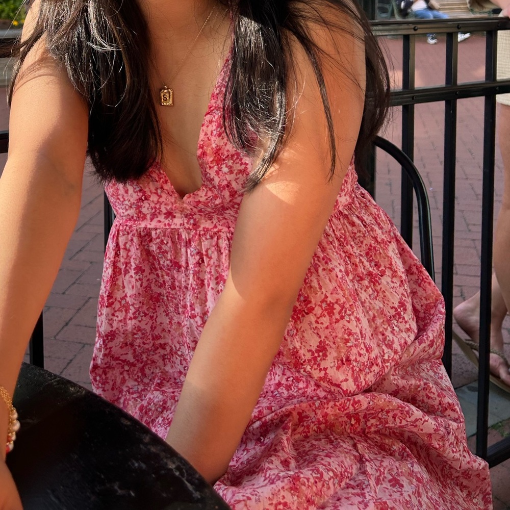 SOLD Zara Pink Floral Maxi Dress